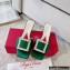 Roger Vivier Heel 4.5cm Love Rhinestone Buckle Mules Satin Green