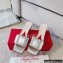 Roger Vivier Heel 4.5cm Love Rhinestone Buckle Mules Silver