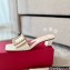 Roger Vivier Heel 4.5cm Love Rhinestone Buckle Mules White