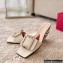 Roger Vivier Heel 4.5cm Love Rhinestone Buckle Mules White