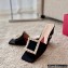 Roger Vivier Heel 4.5cm Love Rhinestone Buckle Mules Satin Black