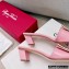 Roger Vivier Heel 4.5cm Love Metal Buckle Mules in Patent Leather Pink