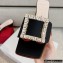 Roger Vivier Heel 4.5cm Love Rhinestone Buckle Mules Satin Black