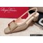 Roger Vivier Heel 4.5cm Belle Vivier Metal Buckle Slingback Pumps in Patent Leather Beige