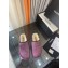 Chanel CC Logo Calfskin and Suede Calfskin Mules G38648 Purple 2022