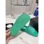 Chanel Logo Checked wool fabric Mules Green 2022