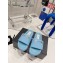 Chanel Logo Checked wool fabric Mules Light Blue 2022