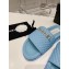 Chanel Logo Checked wool fabric Mules Light Blue 2022