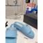 Chanel Logo Checked wool fabric Mules Light Blue 2022