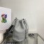 Prada Leather bucket bag 1BE060 Light Gray 2022