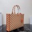 Prada Symbole jacquard fabric Large handbag 1BA356 Orange 2022