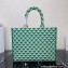 Prada Symbole jacquard fabric Large handbag 1BA356 Green 2022