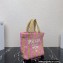 Prada Small raffia tote bag 1BG422 Pink 2022