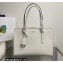 Prada Re-Edition 1995 brushed-leather medium handbag 1BA350 White 2022