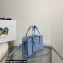 Prada Re-Edition 1995 brushed-leather mini handbag 1BA357 Blue 2022