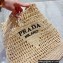 Cheap Sale Prada raffia tote bag 1BG424 Creamy 2022