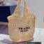 Cheap Sale Prada raffia tote bag 1BG424 Creamy 2022