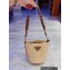 Cheap Sale Prada raffia Shoulder bag Creamy 2022