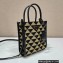 Prada Symbole jacquard fabric micro bag 1BA355 Black/Beige 2022