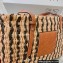 Cheap Sale Loewe Small Square Basket bag in raffia and calfskin 2022