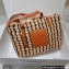 Cheap Sale Loewe Small Square Basket bag in raffia and calfskin 2022