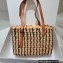 Cheap Sale Loewe Small Square Basket bag in raffia and calfskin 2022