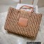 Cheap Sale Loewe Large Square Basket bag in raffia and calfskin 2022