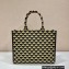Prada Symbole jacquard fabric Large handbag 1BA356 Black/Beige 2022