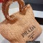 Cheap Sale Prada Large raffia tote bag Beige 2022