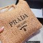 Cheap Sale Prada Large raffia tote bag Beige 2022
