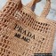 Cheap Sale Prada raffia tote bag 1BG393 Beige 2022