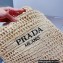 Cheap Sale Prada raffia tote bag 1BG393 Creamy 2022