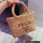 Cheap Sale Prada Small raffia tote bag Beige 2022