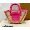 Jacquemus Le Panier Soleil raffia tote bag 2063 Pink