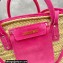 Jacquemus Le Panier Soleil raffia tote bag 2063 Pink