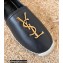 Saint Laurent monogram Logo Espadrilles In Lambskin Black 2022