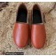 Valentino Grained Calfskin Leather Back Vlogo Espadrilles Brown 2022