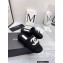 Chanel CC Logo Fabric Platform Mules Slide Sandals Black 2022