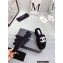 Chanel CC Logo Fabric Platform Mules Slide Sandals Black 2022