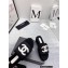 Chanel CC Logo Fabric Platform Mules Slide Sandals Black 2022