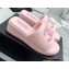 Chanel CC Logo Fabric Platform Mules Slide Sandals Pink 2022