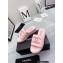 Chanel CC Logo Fabric Platform Mules Slide Sandals Pink 2022