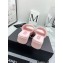 Chanel CC Logo Fabric Platform Mules Slide Sandals Pink 2022