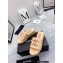 Chanel CC Logo Fabric Platform Mules Slide Sandals Beige 2022