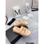 Chanel CC Logo Fabric Platform Mules Slide Sandals Beige 2022