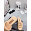 Chanel CC Logo Fabric Platform Mules Slide Sandals Beige 2022