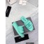 Chanel CC Logo Fabric Platform Mules Slide Sandals Green 2022