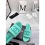 Chanel CC Logo Fabric Platform Mules Slide Sandals Green 2022