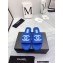 Chanel CC Logo Fabric Platform Mules Slide Sandals Blue 2022