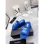 Chanel CC Logo Fabric Platform Mules Slide Sandals Blue 2022
